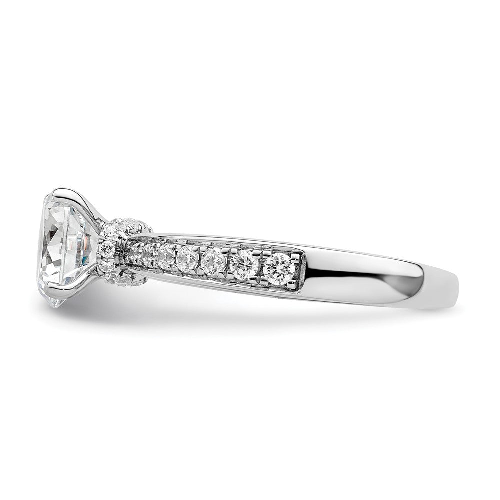 14K White Gold True Origin 1/3 Carat Lab Grown Diamond Vs D E F Semi Mount Round Engagement Ring
