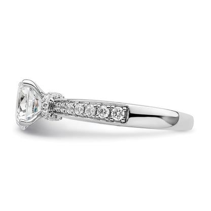 14K White Gold True Origin 1/3 Carat Lab Grown Diamond Vs D E F Semi Mount Round Engagement Ring