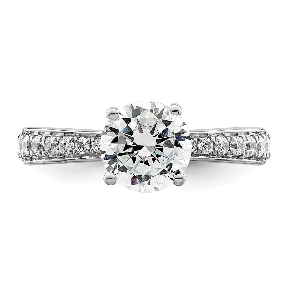 14K White Gold True Origin 1/3 Carat Lab Grown Diamond Vs D E F Semi Mount Round Engagement Ring