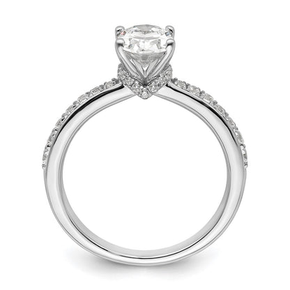 14K White Gold True Origin 1/4 Carat Lab Grown Diamond Vs D E F Semi Mount Oval Engagement Ring
