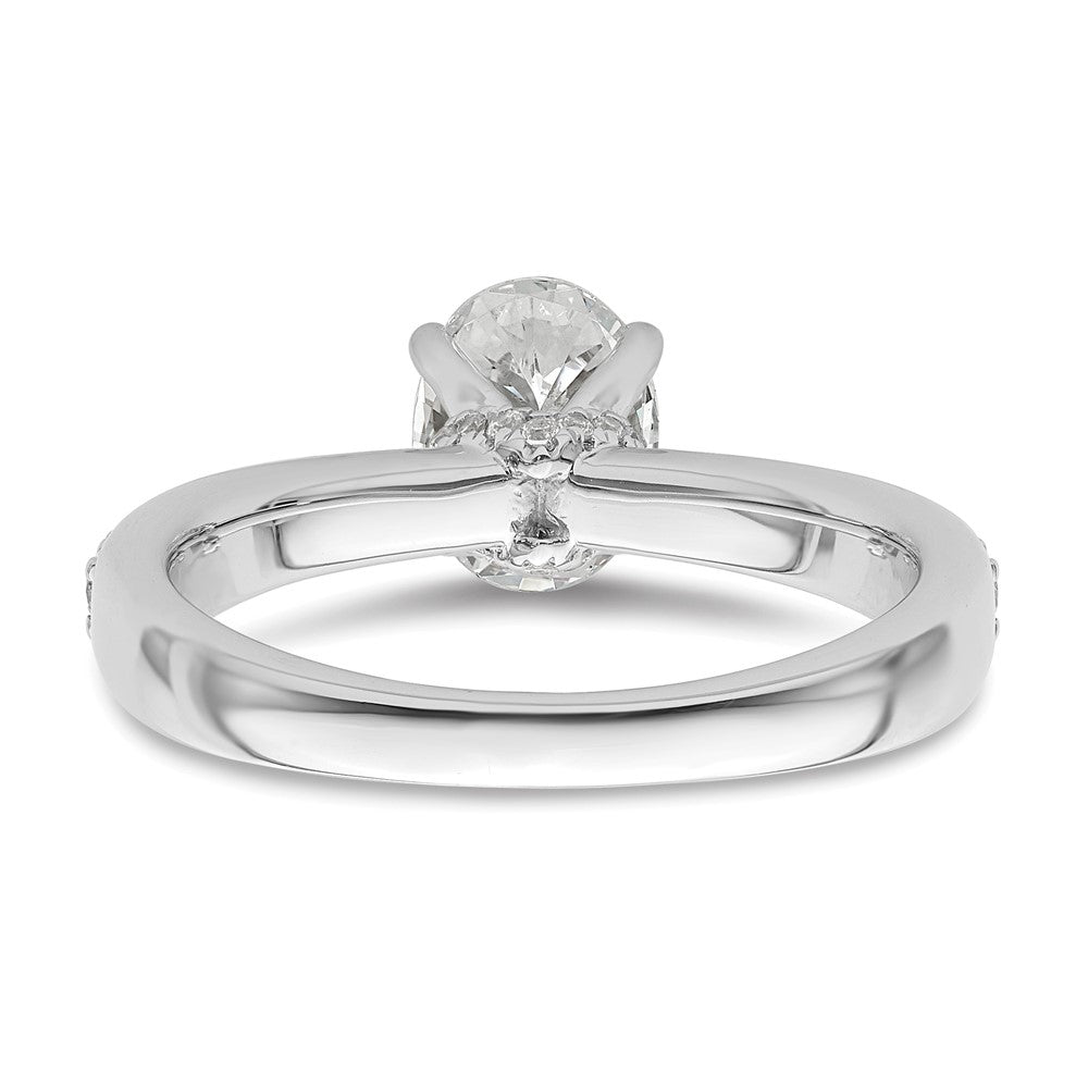 14K White Gold True Origin 1/4 Carat Lab Grown Diamond Vs D E F Semi Mount Oval Engagement Ring
