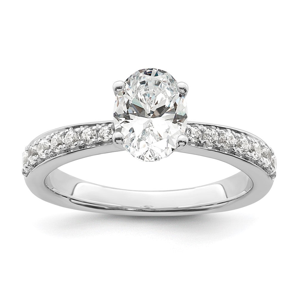 14K White Gold True Origin 1/4 Carat Lab Grown Diamond Vs D E F Semi Mount Oval Engagement Ring
