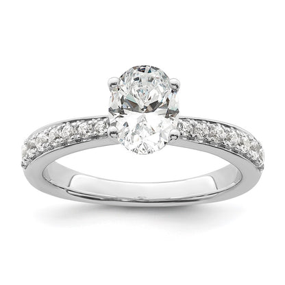 14K White Gold True Origin 1/4 Carat Lab Grown Diamond Vs D E F Semi Mount Oval Engagement Ring