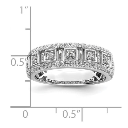 14K White Gold 7/8 Carat Round/Baguette Complete Diamond Band