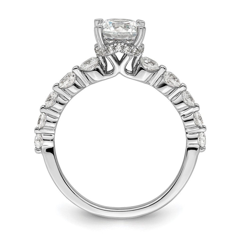 14k White Gold 3/4 Ct. Lab Grown Diamond VS/SI+ G+ 3/4 Ct. cetner Round Semi Mount Solitaire Engagement Ring