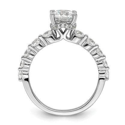 14k White Gold 3/4 Ct. Lab Grown Diamond VS/SI+ G+ 3/4 Ct. cetner Round Semi Mount Solitaire Engagement Ring