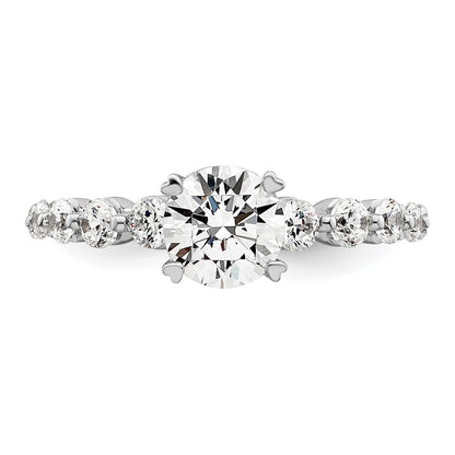 14k White Gold 3/4 Ct. Lab Grown Diamond VS/SI+ G+ 3/4 Ct. cetner Round Semi Mount Solitaire Engagement Ring