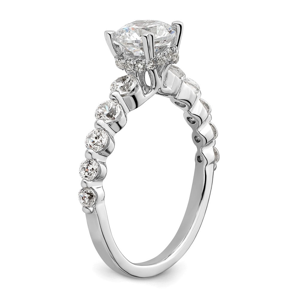 14k White Gold 3/4 Ct. Lab Grown Diamond VS/SI+ G+ 3/4 Ct. cetner Round Semi Mount Solitaire Engagement Ring