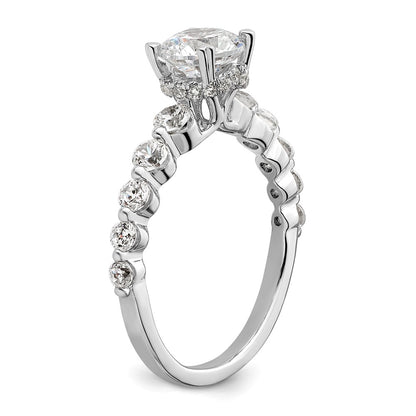 14k White Gold 3/4 Ct. Lab Grown Diamond VS/SI+ G+ 3/4 Ct. cetner Round Semi Mount Solitaire Engagement Ring