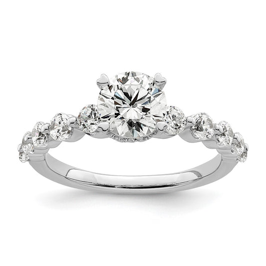 14k White Gold 3/4 Ct. Lab Grown Diamond VS/SI+ G+ 3/4 Ct. cetner Round Semi Mount Solitaire Engagement Ring