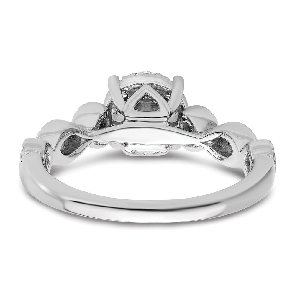 14k White Gold 3/4 Ct. Lab Grown Diamond VS/SI+ G+ Complete Cluster Engagement Ring