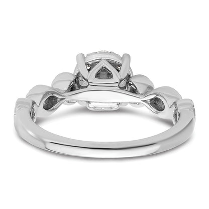 14k White Gold 3/4 Ct. Lab Grown Diamond VS/SI+ G+ Complete Cluster Engagement Ring