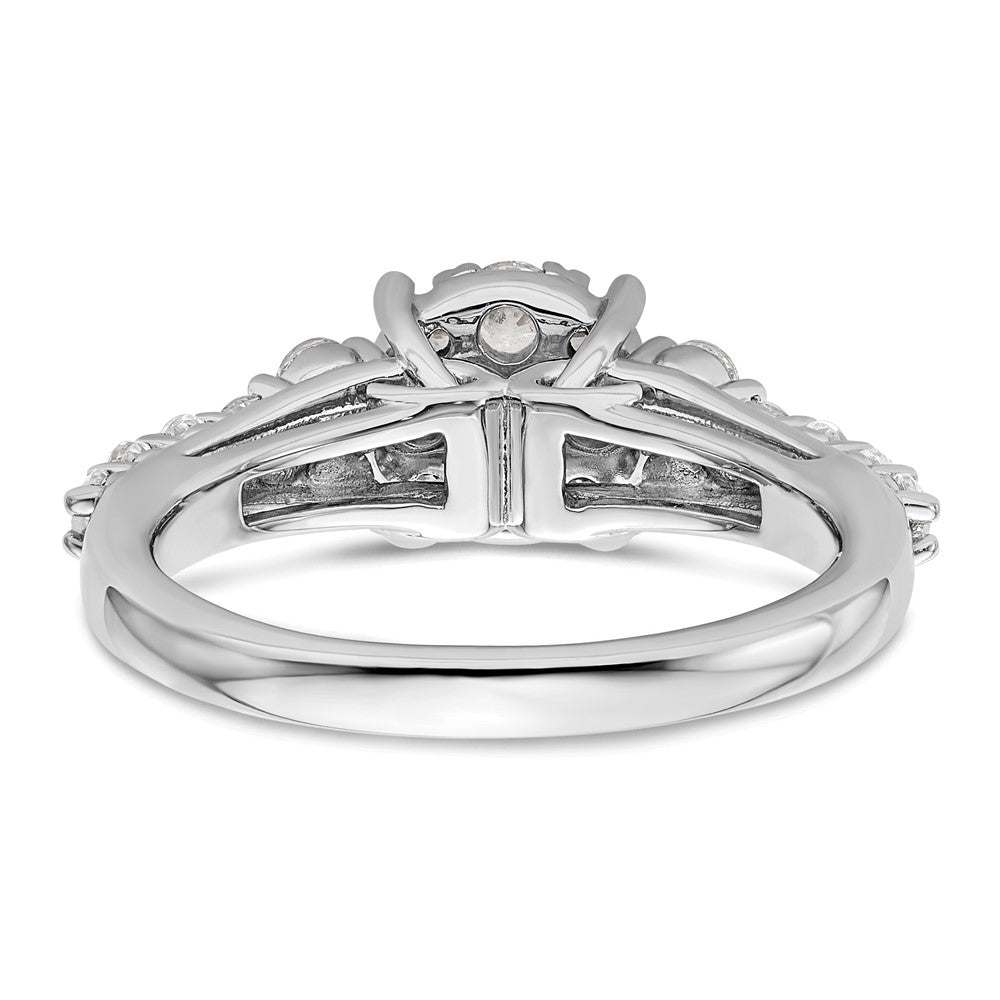 14k White Gold 1 Ct. Lab Grown Diamond VS/SI+ G+ Cluster Engagement Ring