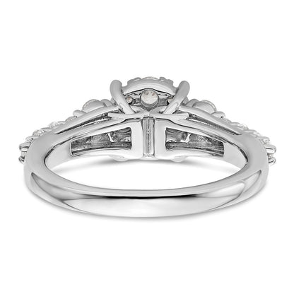 14k White Gold 1 Ct. Lab Grown Diamond VS/SI+ G+ Cluster Engagement Ring