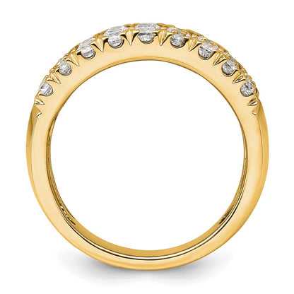 14k Yellow Gold 1 1/2 Ct. Lab Grown Diamond VS/SI+ G+ Complete Triple Row Fashion Band
