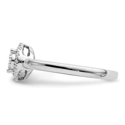 0.30ct. CZ Solid Real 14k White Complete Dia. Oval Halo Cluster Engagement Ring