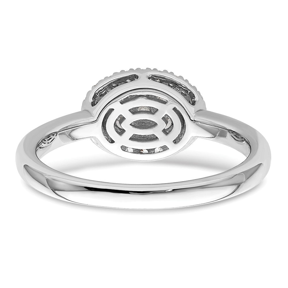 0.30ct. CZ Solid Real 14k White Complete Dia. Oval Halo Cluster Engagement Ring