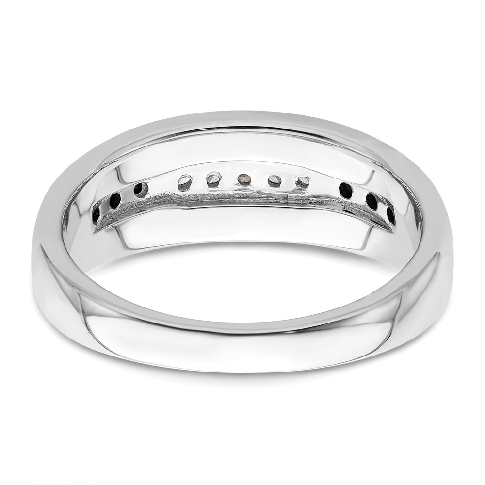 14K White Gold 1/4 Carat And Black Diamond Complete Men'S Ring