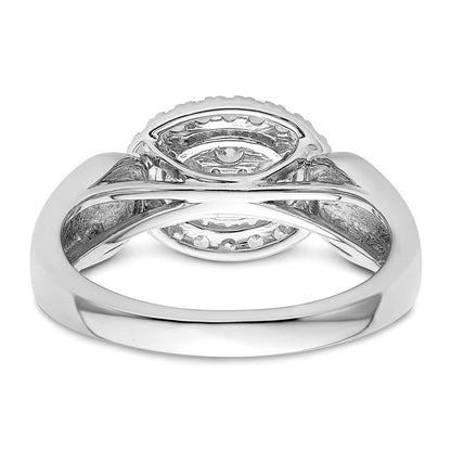 14k White Gold 1/2 Ct. Lab Grown Diamond VS/SI+ G+ Cluster Engagement Ring