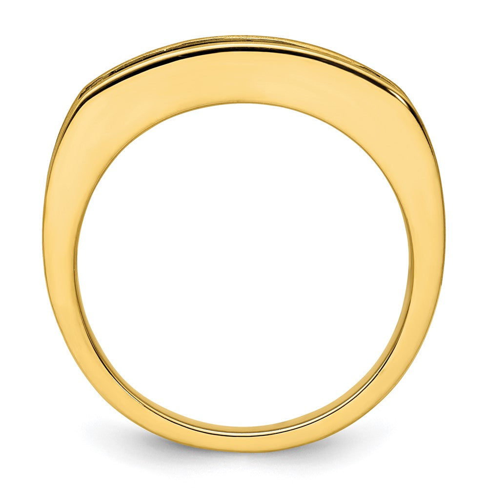 14k Yellow Gold with Black Rhodium 1 Ct. Lab Grown Diamond VS/SI+ G+ Men's Ring