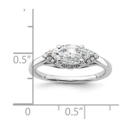 14k White Gold 1/20 Ct. Lab Grown Diamond VS/SI+ G+ 1 Ct. Center East-West Marquise Engagement Ring
