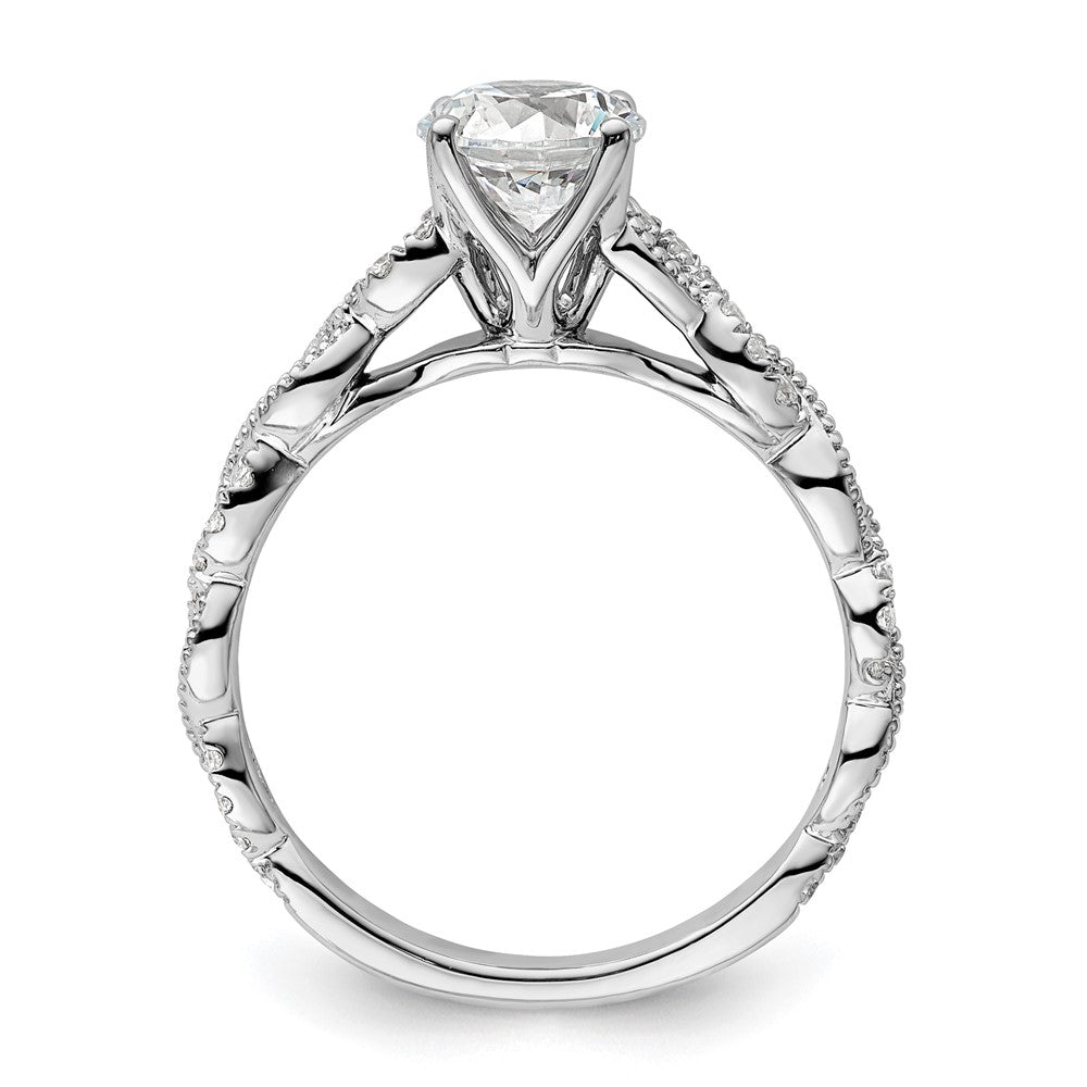 14k White Gold 1/5 Ct. Lab Grown Diamond VS/SI+ G+ 1 Ct. Center Round Semi Mount Engagement Ring