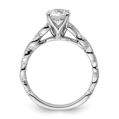 14k White Gold 1/5 Ct. Lab Grown Diamond VS/SI+ G+ 1 Ct. Center Round Semi Mount Engagement Ring