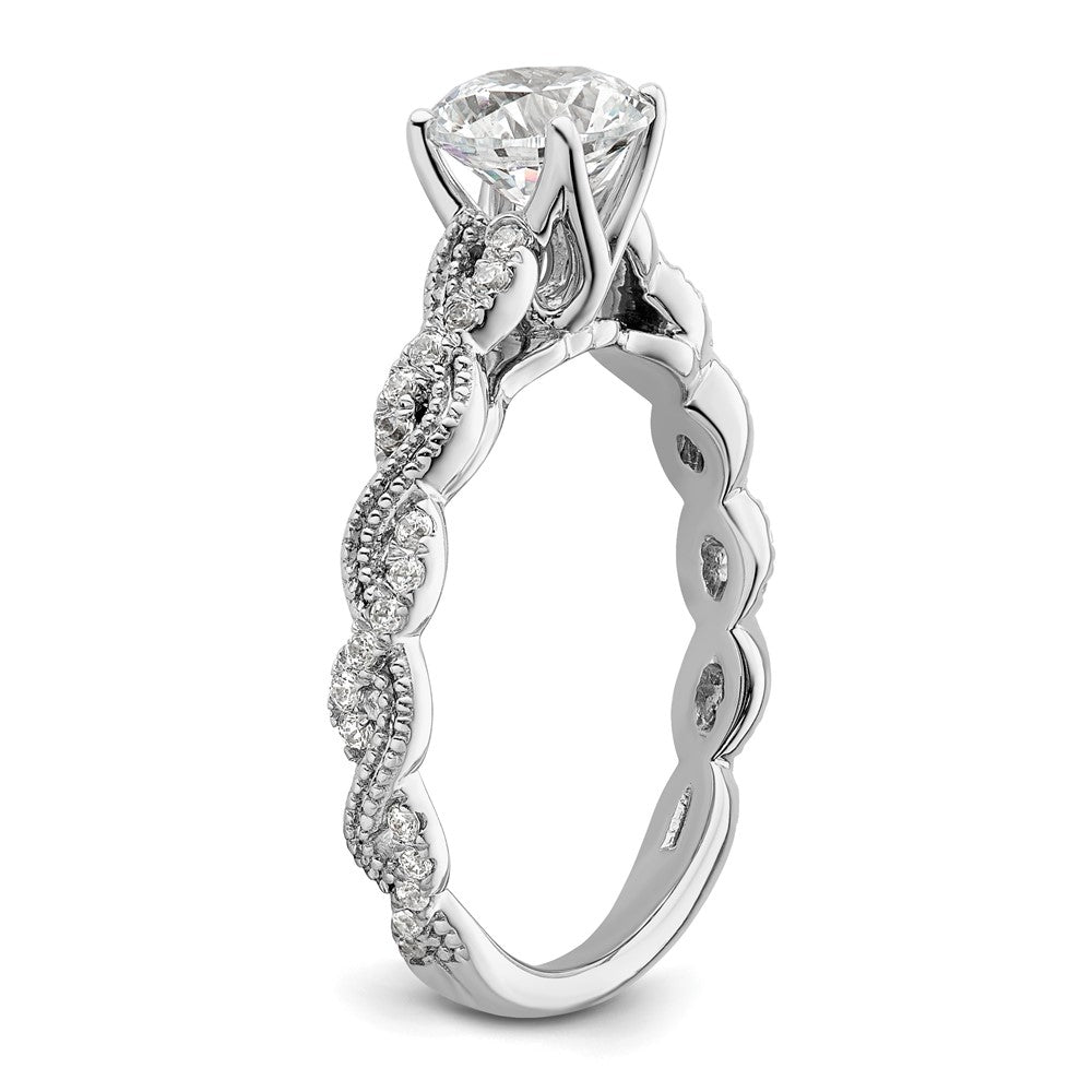 14k White Gold 1/5 Ct. Lab Grown Diamond VS/SI+ G+ 1 Ct. Center Round Semi Mount Engagement Ring