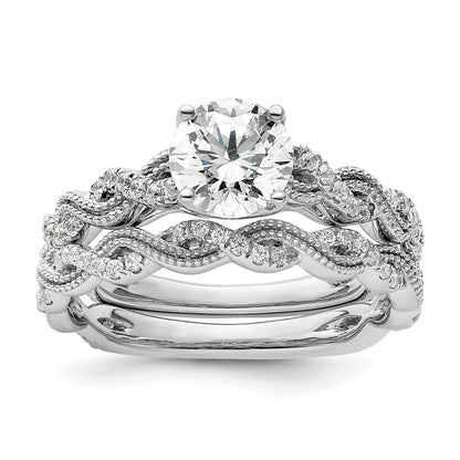 14k White Gold 1/5 Ct. Lab Grown Diamond VS/SI+ G+ 1 Ct. Center Round Semi Mount Engagement Ring