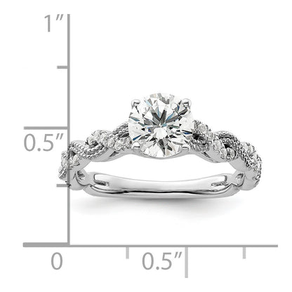 14k White Gold 1/5 Ct. Lab Grown Diamond VS/SI+ G+ 1 Ct. Center Round Semi Mount Engagement Ring
