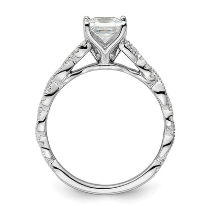 14k White Gold 1/5 Ct. Lab Grown Diamond VS/SI+ G+ 1 Ct. Center Princess Semi Mount Engagement Ring
