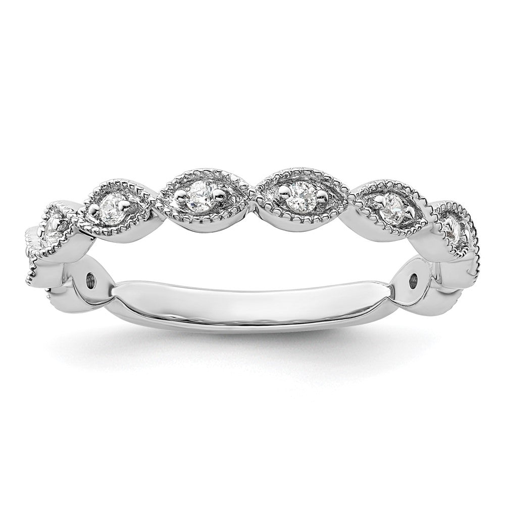 14k White Gold 1/6 Ct. Lab Grown Diamond VS/SI+ G+ Wedding Band Ring