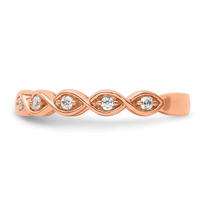 14k Rose Gold 1/5 Ct. Lab Grown Diamond VS/SI+ G+ Complete Wedding Band