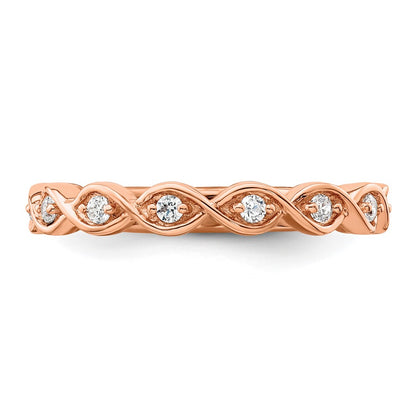 14k Rose Gold 1/5 Ct. Lab Grown Diamond VS/SI+ G+ Complete Wedding Band