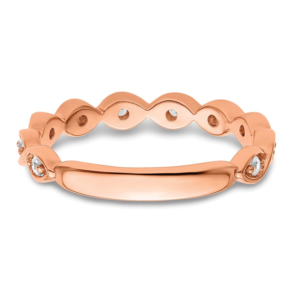 14k Rose Gold 1/5 Ct. Lab Grown Diamond VS/SI+ G+ Complete Wedding Band