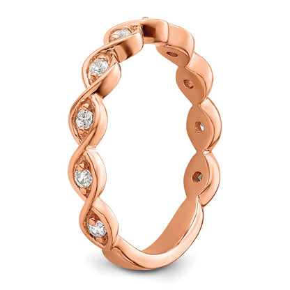 14k Rose Gold 1/5 Ct. Lab Grown Diamond VS/SI+ G+ Complete Wedding Band