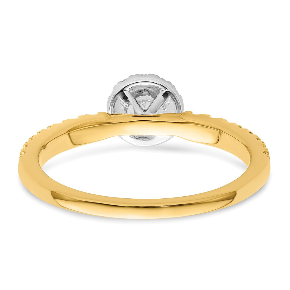 14k Two-tone Two Promises Two Tone 5/8 Ct. Lab Grown Diamond VS/SI+ G+ Petite Halo Engagement Ring
