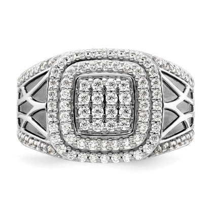 14k White Gold 1 1/8 Ct. Lab Grown Diamond VS/SI+ G+ Side Design Men's Ring