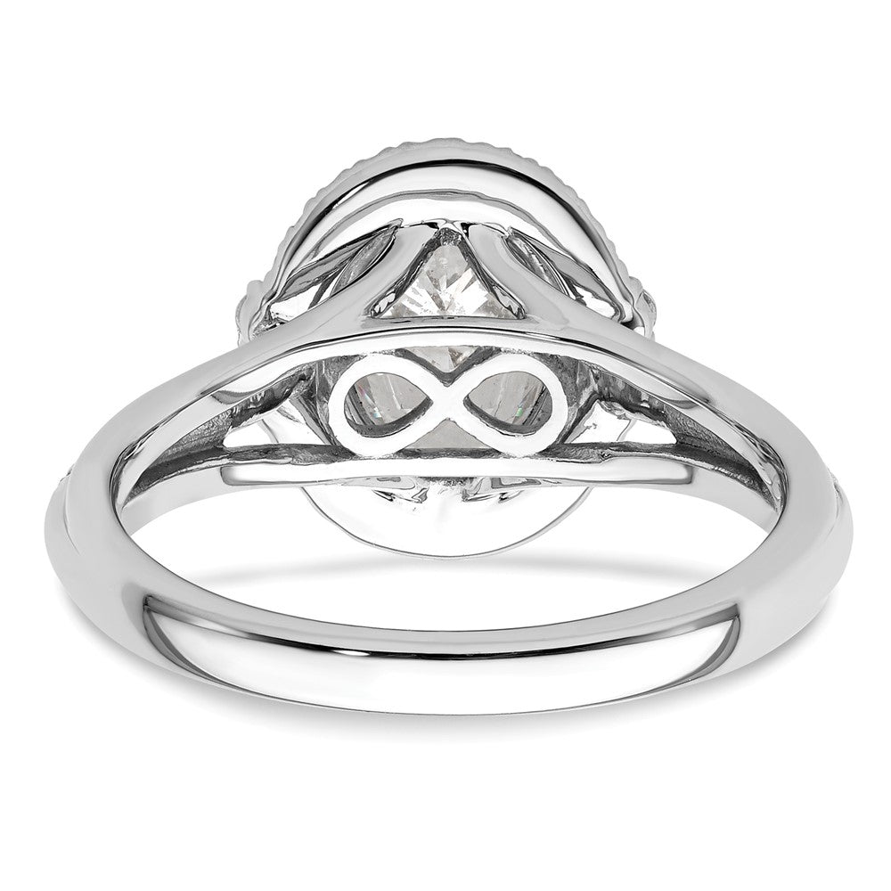 14K White Gold True Origin 1/3 Carat Lab Grown Diamond Vs D E F Semi Mount Oval Fancy Halo Engagement Ring