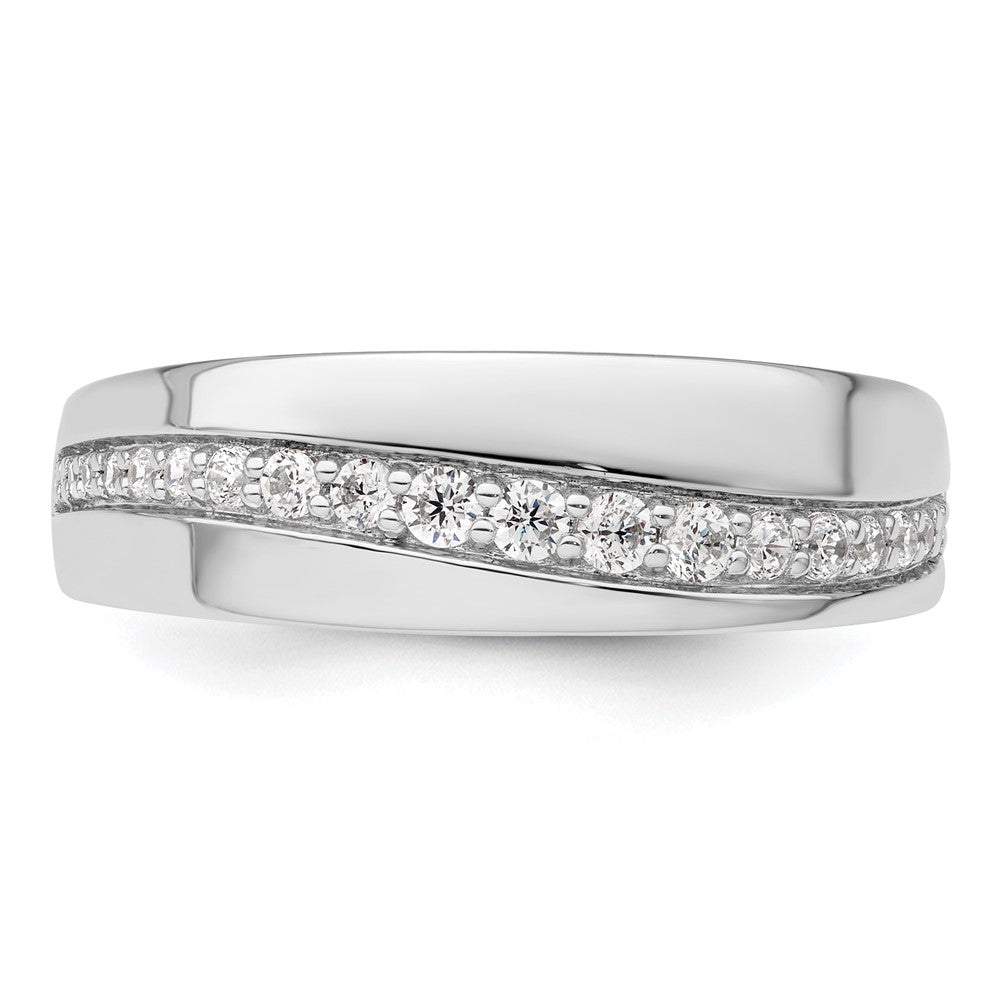 14K White Gold True Origin Men'S 3/8 Carat Lab Grown Diamond Vs D E F Band