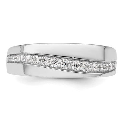 14K White Gold True Origin Men'S 3/8 Carat Lab Grown Diamond Vs D E F Band