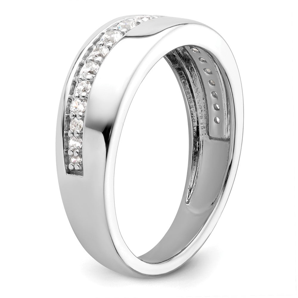 14K White Gold True Origin Men'S 3/8 Carat Lab Grown Diamond Vs D E F Band