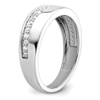 14K White Gold True Origin Men'S 3/8 Carat Lab Grown Diamond Vs D E F Band