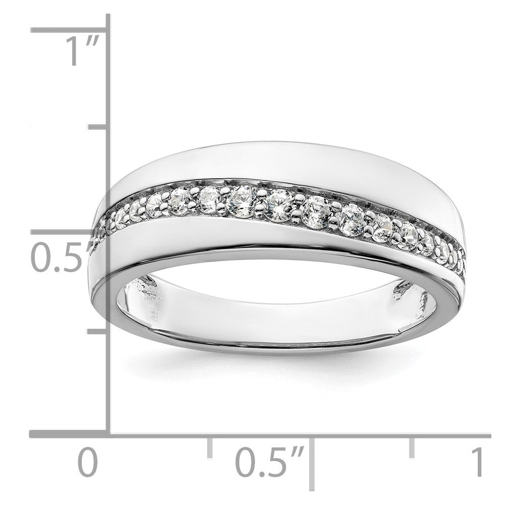 14K White Gold True Origin Men'S 3/8 Carat Lab Grown Diamond Vs D E F Band