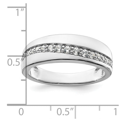 14K White Gold True Origin Men'S 3/8 Carat Lab Grown Diamond Vs D E F Band