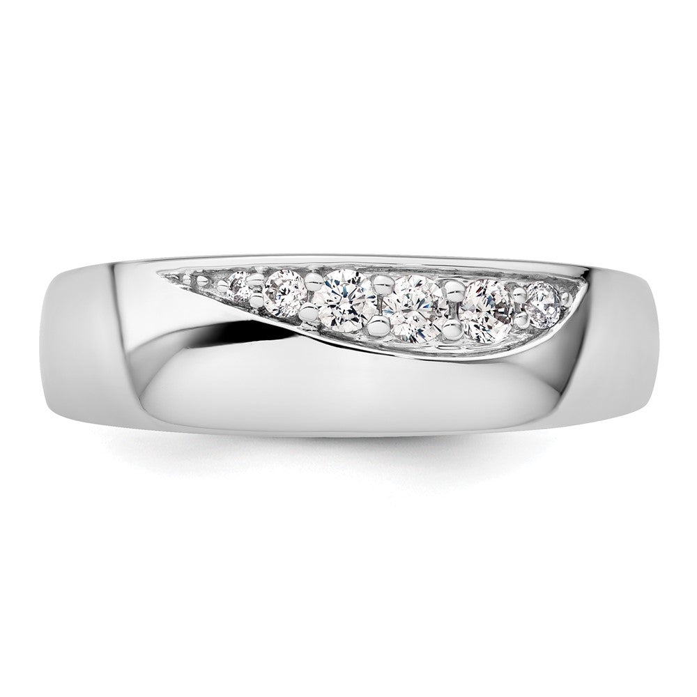 14K White Gold True Origin Men'S 1/4 Carat Lab Grown Diamond Vs D E F Band