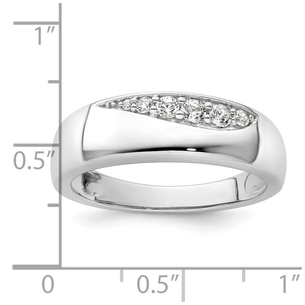 14K White Gold True Origin Men'S 1/4 Carat Lab Grown Diamond Vs D E F Band