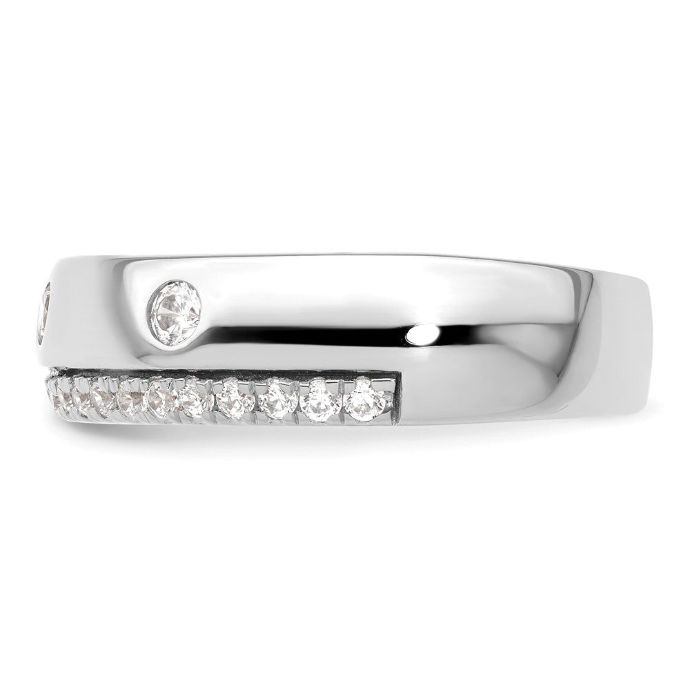 14K White Gold True Origin Men'S 1/2 Carat Lab Grown Diamond Vs D E F Band