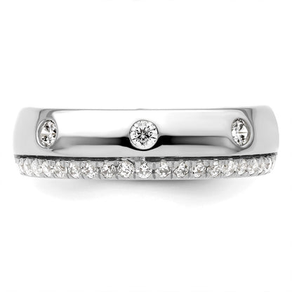 14K White Gold True Origin Men'S 1/2 Carat Lab Grown Diamond Vs D E F Band