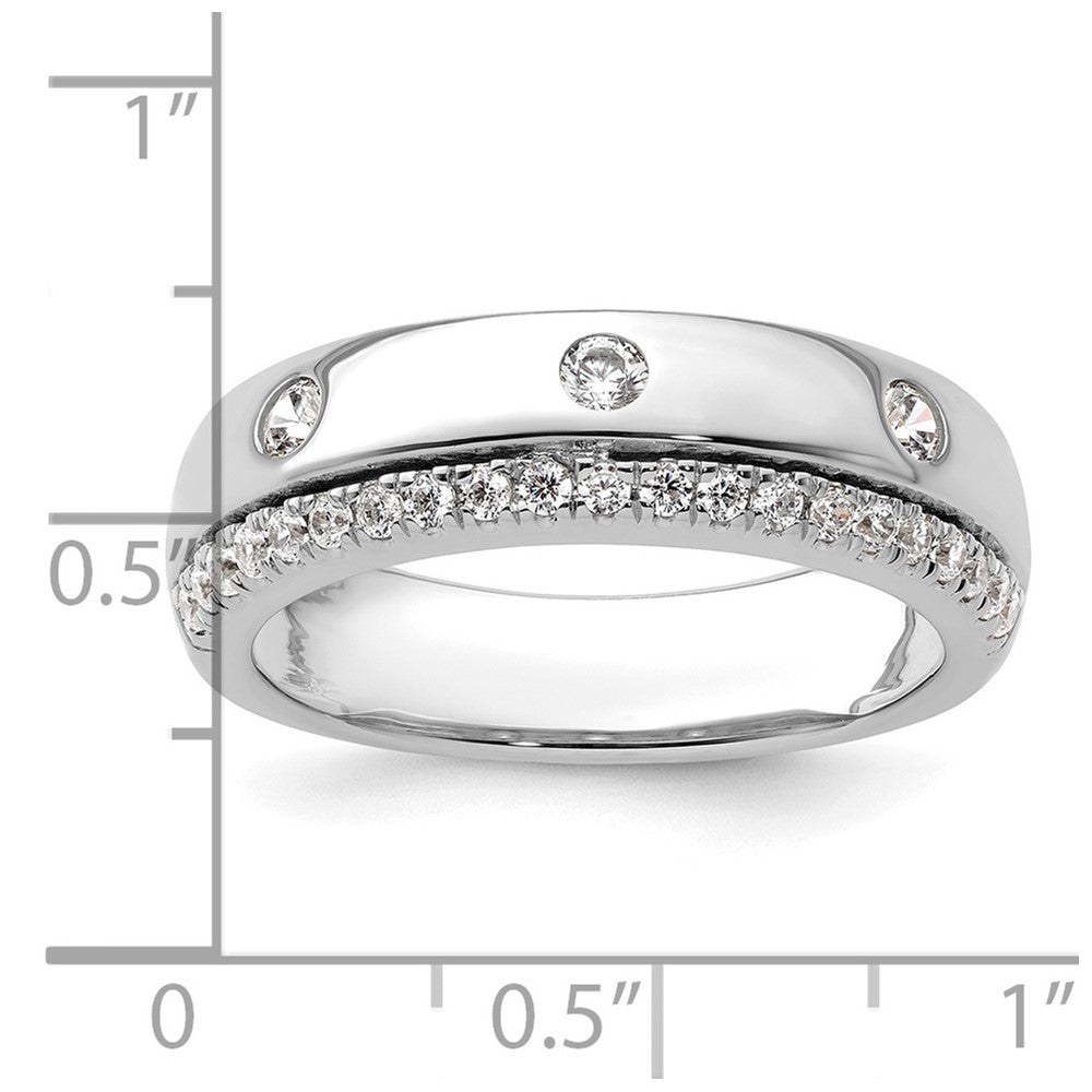 14K White Gold True Origin Men'S 1/2 Carat Lab Grown Diamond Vs D E F Band